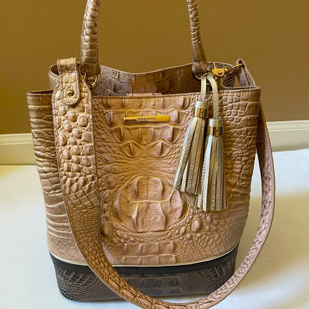 Brahmin Amelia "Bucket Bag" / Chiffon Roseleaf NWOT Comes w Reg Card